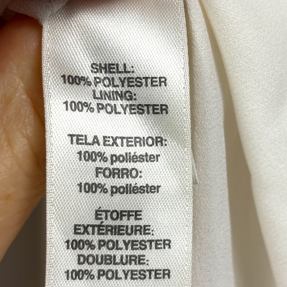 White House Black Market Women Long Split Sleeve Blouse Sz 12 Romantic Date - Picture 12 of 13